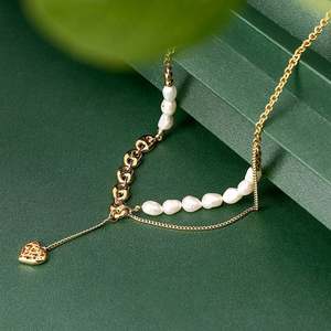 Collier en cuivre avec pendentif en perle baroque en forme de cœur Jeulia - Product Image 4