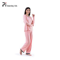 Damen-Schlafanzug Zweiteiliges Set 2-teilig Paneelverziertes T-Shirt mit O-Ausschnitt & Regular Fit Hose
