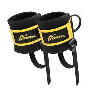 Yellow And Black Color Use For Workout Ankle Straps Lightweight Comfortable Ankle Support Straps