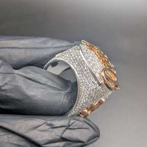Iced Out Custom <b>Initial</b> Letter <b>Ring</b> VVS Moissanite Diamond Sparkling Hip Hop Luxury Statement 925 Sterling Silver Men's <b>Ring</b> - Product Image 2