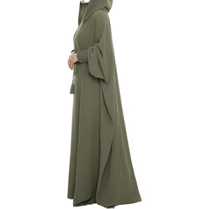Vente en gros sur mesure Style modeste Double Abaya pour les femmes musulmanes Chic Design simple Thobe/Thawb fabriqué à partir de tissu de mousseline de soie - Product Image 5