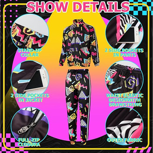 Sublimación personalizada Retro 80s Outfit Side Taping Urbanwear Casual Chándales de manga larga para Jogger - Product Image 2