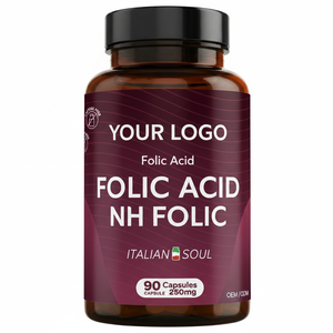 Complément Alimentaire Acide Folique NH 250mg 90 Capsules RedMoringa OEM Marque Privée Fabriqué en Italie Produit d'Hygiène Féminine - Product Image 1