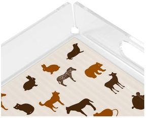 Plateau en acrylique élégant imprimé animal de forme carrée idéal pour les aliments décoratifs et les collations servant léger et fonctionnel - Product Image 2