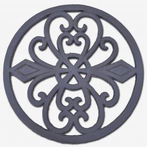 <b>Cast</b> <b>Iron</b> Round <b>Trivet</b> with Vintage Pattern - Product Image 2