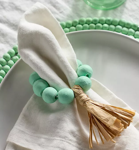 Servilletero redondo con cuentas de madera para bodas y decoraciones de fiestas con anillo de servilleta con logotipo personalizado, la mejor oferta - Product Image 3