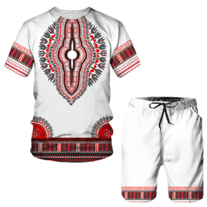 Summer 3D African Print Casual Men Shorts Suits Couple Outfits Vintage Style <b>Hip</b> Hop T Shirts +Shorts Male's Tracksuit Set - Product Image 4