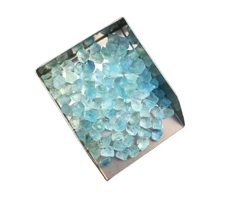 50 Buah Batu Permata Aquamarine Alami Kasar Longgar Mentah Membuat Indah March Birthstone Hadiah March Birthstone