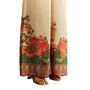 Multicolour Cotton Muslin Printed <b>Kurta</b> With A Line Cut And Printed Palazzo Wholesale <b>Women</b> Ethnic Apparel OEM Factory Supplier - Product Image 6