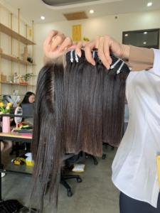 Extensiones de Cabello Vietnamita Remy VNHL, Lisas como el Plástico, Sedosas, con Puntas Gruesas, Súper Dobles, de Colores Mixtos - Product Image 6
