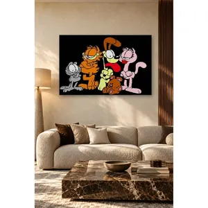 Impression sur toile de Fida Garfield et de ses amis sur fond noir - Product Image 4