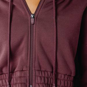 Sudaderas con capucha informales de gran tamaño para mujer, sudaderas de manga larga de lana, pulóver, Tops cortos atléticos cómodos - Product Image 5