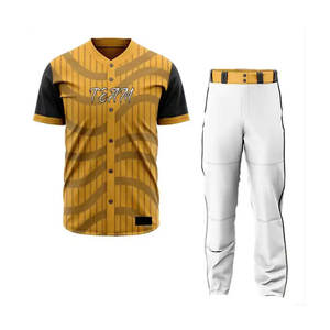 Uniformes de Béisbol Transpirables de Manga Corta con Botones, Tallas Grandes, Nombres y Números de Equipo Personalizados, 100% Poliéster - Product Image 2