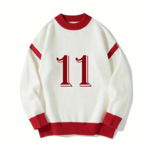 Pull en maille pour homme, fabrication OEM, vente en gros personnalisée, automne, 100% coton, pull de Noël respirant, logo frontal - Product Image 5