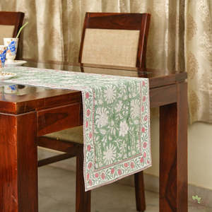 Wholesale 100% Pure Cotton Indian Hand Block Floral Printed Luxury Border Design Table Runner-Custom Color Size for Weddings - Product Image 2