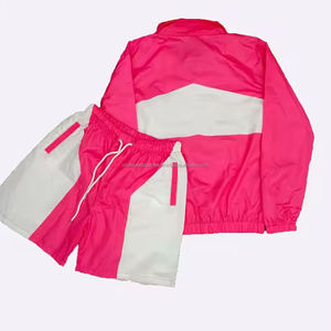 Conjunto Deportivo de Dos Piezas para Hombre, Chaqueta y Pantalones Cortos de Nylon 100%, Personalizado, Cortavientos, Transpirable, Estilo Urbano - Product Image 5