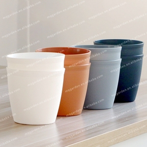 Flowerpot Plastic Nursery Pot For Hotel, Garden Modern Home Terracotta Pot, White Black Minimalist Plant POT