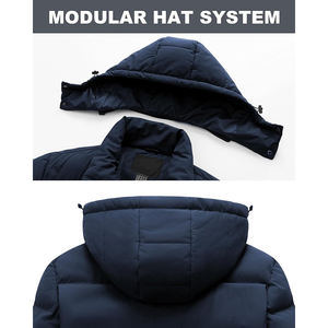 <b>Men's</b> <b>Long</b> Puffer Coat Zipper up Eco-Friendly Waterproof Windproof Down with Hoodie for Adult - Product Image 4