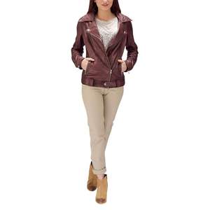 Veste en cuir véritable pour femmes, mode d'hiver, manches longues, haute qualité, vêtements d'extérieur personnalisés OEM - Product Image 1