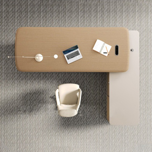 Modern Executive L Shaped Office <b>Desk</b> Luxury CEO Workspace Table Modular Wooden Manager <b>Desk</b> Panel Computer Furniture <b>Large</b> Work - Product Image 5