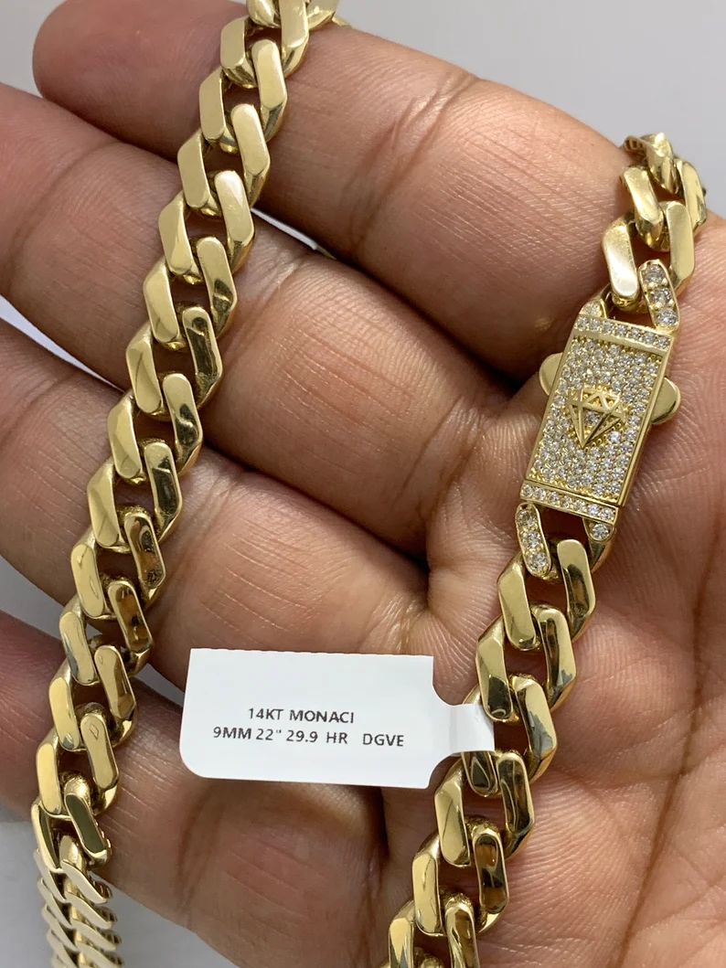 choker chain cuban monaco gold 14k