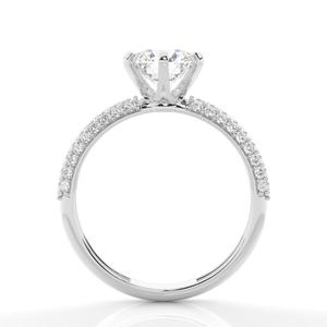 Bague solitaire ethnique en or blanc 18 carats avec diamant de laboratoire de 1 carat, couleur E, clarté VS1, taille brillant, pour femme, Vala Brothers R-13-1 - Product Image 3
