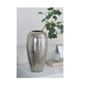 Vase de table en métal fait à la main au design royal argenté élégant classique pour mariage et décoration de la maison - Product Image 1