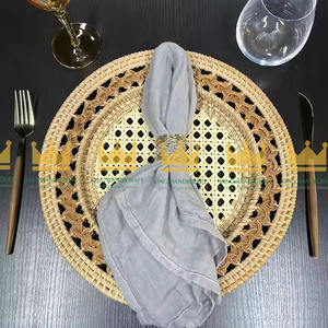 Exquisite Natural Rattan <b>Placemat</b> for Wedding Round <b>Woven</b> <b>Placemats</b> for Party Wicker Charger Plate Eco-friendly in Vietnam - Product Image 4