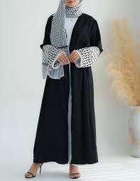 Beautiful Wholesale <b>Arabic</b> <b>Women</b> Dubai Abaya Custom Made Latest Designs with Long Flair and Unique Embroidery Work - Product Image 3