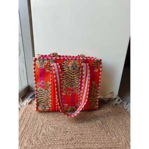 Bolso Tote de Algodón Acolchado Hecho a Mano en India |   Bolsa de tela reutilizable ecológica - Product Image 1
