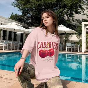 เสื้อยืดโอเวอร์ไซส์ผ้าคอตตอนหนานุ่มสไตล์วินเทจ ล้างสีแบบแอซิดวอช พิมพ์ลายกราฟิก สำหรับผู้หญิง - Product Image 4