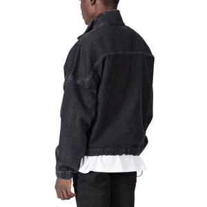 Chemise en jean ajustée sur mesure pour homme, manches longues, streetwear, service OEM, tenue décontractée quotidienne, séchage rapide, respirante, économique - Product Image 2