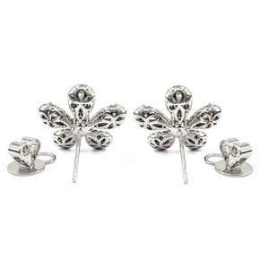 Fine élégante Vintage Design de haute qualité 18k solide or blanc véritable diamant poire coupe à la main boucle d'oreille fête d'anniversaire de mariage - Product Image 3