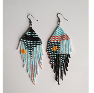 Pastel Beads Handwoven Glass Seed Bead Pendientes Long Tassel Bohemian Style Jewelry para mujeres - Product Image 4