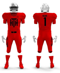 Conjunto de camiseta de fútbol americano de manga corta de diseño personalizado, uniforme transpirable duradero, ropa de equipo de talla grande con características impresas - Product Image 4