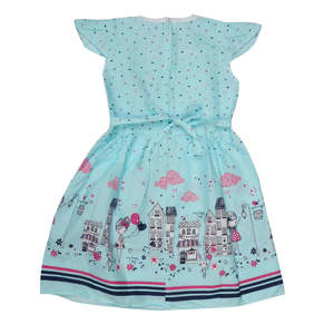 ชุดเดรสปักลายสำหรับเด็กผู้หญิง - สีฟ้า - Product Image 2