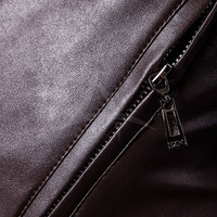 Chaqueta de Cuero de Vaca para Hombre, Diseño Personalizado, Color Sólido, Transpirable, Cuello Alto, Logotipo Frontal Personalizado, Colores Personalizables, Alta Calidad
