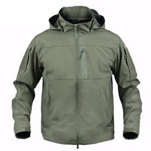 2025 OEM Wholesale 100% Cotton Soft Shell <b>Jacket</b> for <b>Men</b> High Street Style Zipper Closure Solid Pattern Customizable Appliques - Product Image 1