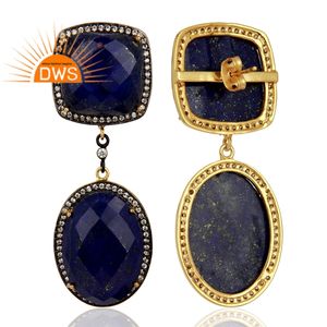 ต่างหูพลอยสังเคราะห์จากธรรมชาติ18K ชุบทอง18K ดีไซน์ทำด้วยมือล่าสุดจากผู้ผลิตเครื่องประดับ - Product Image 3