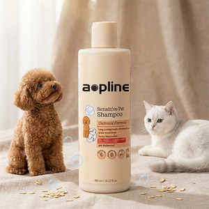 Shampooing pour chiens en marque propre, hypoallergénique, pour peaux sensibles, formule végétalienne biologique, aloès vera fermenté, sébum, chiens et chats, toutes saisons - Product Image 1