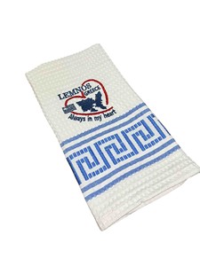 Paño de Cocina de Algodón Bordado con Tema Griego, Patrón Azul con Llaves Griegas, Estilo Popular, Promoción de Regreso a Clases, para el Hogar - Product Image 3