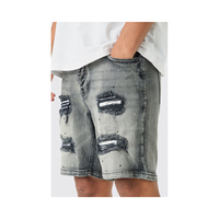 En çok satan yüksek bel erkek Denim şort işlemeli düğme dekorasyon ile yüksek kaliteli Streetwear için su geçirmez bahar