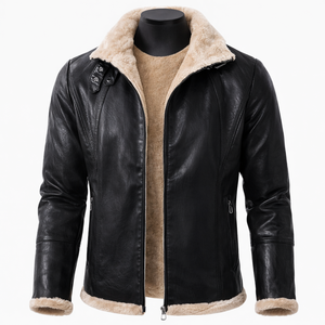 Chaqueta de cuero personalizada de alta calidad para hombre, chaqueta lisa con forro de piel, chaqueta de cuero estilo shearling personalizada en venta - Product Image 1