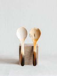 Cuchara de cuerno y tenedor de la mejor calidad, servidor de ensalada, Material artesanal, servidor de ensalada de cuerno de búfalo, vajilla para fiesta, catering a la venta - Product Image 4