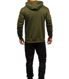Ensemble deux pièces Survêtements d'entraînement d'hiver unis en molleton de coton Vente en gros de survêtements de jogging pour hommes athlétique OEM - Product Image 4