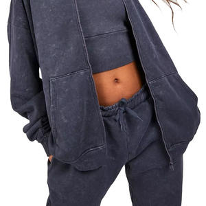 Poids lourd personnalisé 3d bouffée impression Baggy sweat à capuche femmes 2025 décontracté surdimensionné sweats à capuche courts pour les femmes - Product Image 2