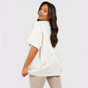 Top Trending Women 100% Cotton Oversized Plain <b>White</b> T <b>Shirt</b> for Sale Women Customized T <b>Shirts</b> Basic T <b>Shirts</b> - Product Image 2