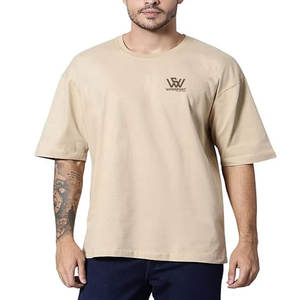 Camiseta de gran tamaño con ropa de verano, camiseta de gran tamaño con estampado de ajuste holgado de algodón 100% con logotipo personalizado hecho a medida para hombres - Product Image 1
