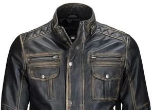 Veste en cuir pour homme, style motard, tendance printemps-automne-hiver, veste en cuir de luxe pour homme - Product Image 4