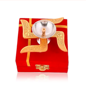 Caja de regalo india con Swastik Diwali para Festival de boda en casa y caja de terciopelo Diwali de festival indio de regalo - Product Image 1